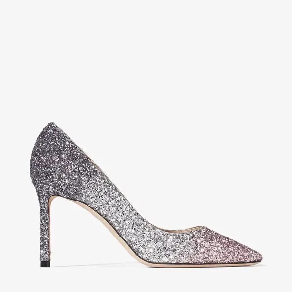 Jimmy Choo Romy 85 Dgrad Glitter Pump (Women), Size 39. Nib